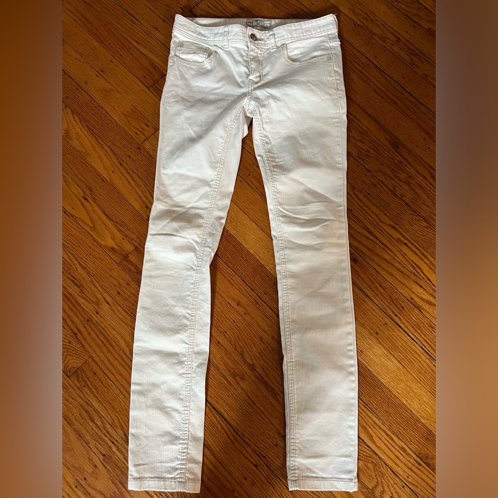 Free People Cream Skinny Jeans